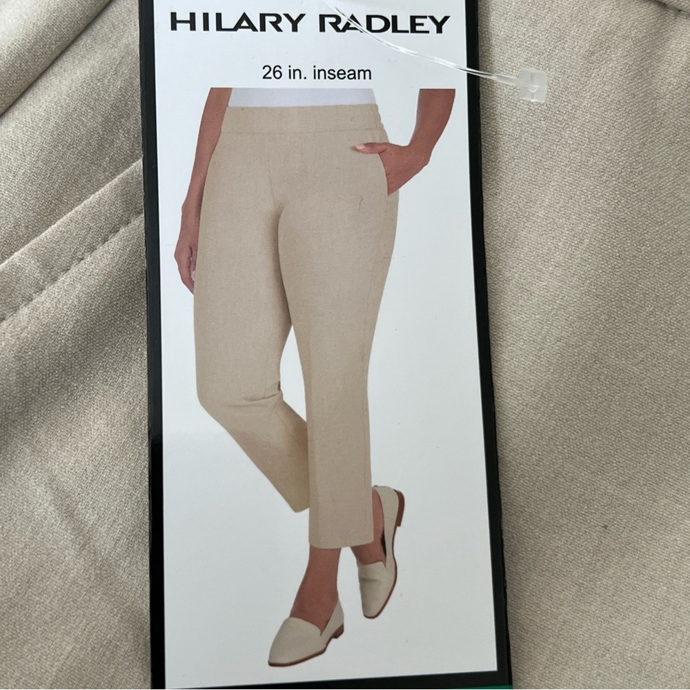Hilary Radley Women's Pull-On Ankle Pants, Heather Light Sand  (XL)